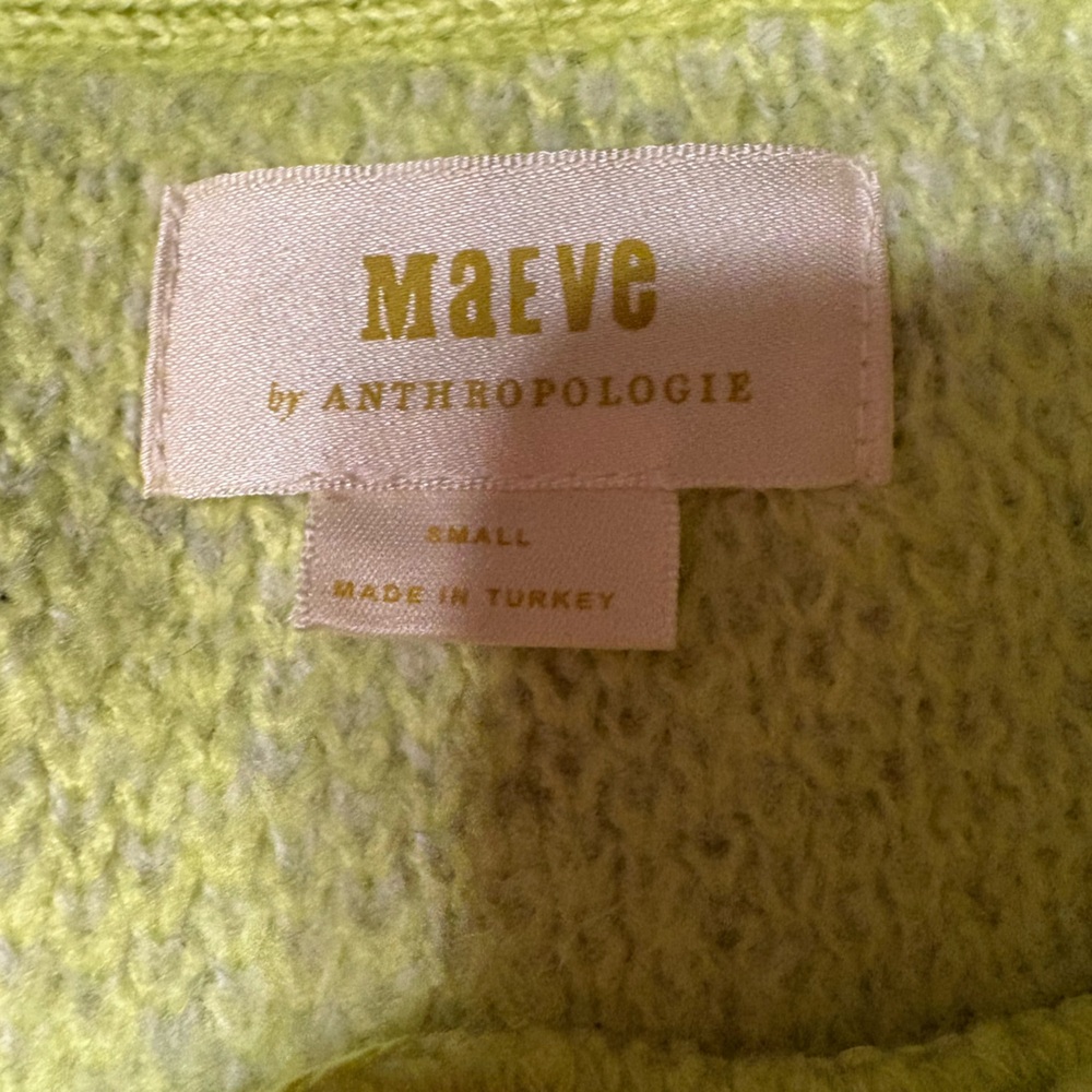 Anthropologie Maeve Green Grey White Neon Gradient Pullover Sweater size small - Picture 6 of 7